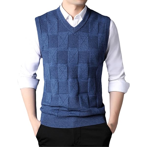 Amazon.com: Autumn Winter Men's V-Neck Knitted Vest Men Business
